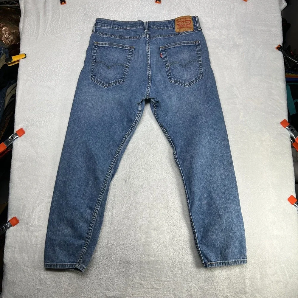 Levi's 512 Tapered Jeans Men's Blue Denim Slim Fit Stretch Zip Fly Y2K - 34X28.5